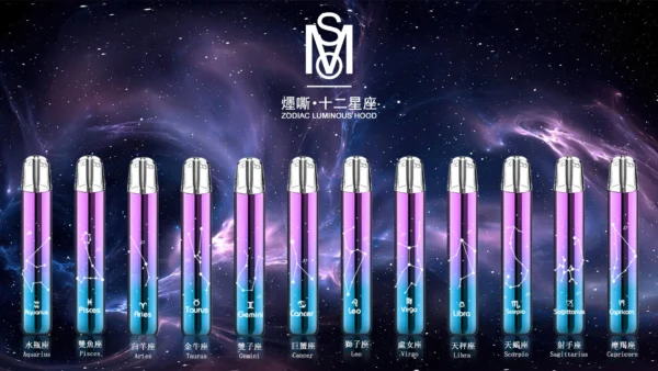 MSO爅嘶十二星座發光一代主機 | 穩定輸出提供扎實擊喉層次電子煙｜專為喜愛夜間社交與個性化外觀