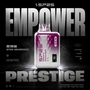 SP2S 思博瑞 GEM 9000口拋棄式電子煙｜主打透明水晶工藝與全彩智能顯示螢幕｜適合偏好潮流晶透外觀與精準掌握電量油量的玩家