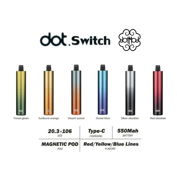 DOTMOD-佩特里-Dot-Switch-_-換彈式主機-_-單主機-500mAh-蒸汽領域-魯米國際有限公司.webp DOT佩特里升級款專用主機|主打快充大電量與防漏純淨還原感|適合商務通勤與追求省心體驗的用戶
