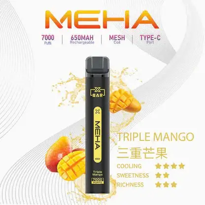 MEHA-XBAR-拋棄式-7000口小黑條.webp MEHA XBAR魅嗨小黑條7000口拋棄式電子煙|主打沁涼層次與持久電力|適合偏好強烈冰爽吸感的玩家